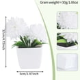 thumbnail image 3 of 1 Pc Fake Plant Small Artificial Green Plant Faux Flowers with Vase Fake Daisy Bouquet in Square White Plastic Vase Flowers for Table Decoration Farmhouse Floral Arrangement, 1.97x4.72 Inch, White, 3 of 9
