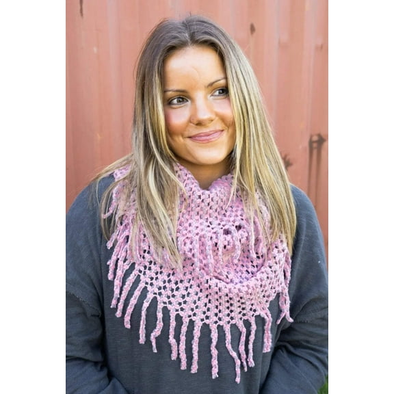 L.I.B. New York Winter Welcome Tube Scarf, Light Pink