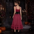thumbnail image 4 of KLHDSF Women's Vintage Punk Gothic Dress Necklace Set Halloween Renaissance Costume Party Outfit Red L, 4 of 6