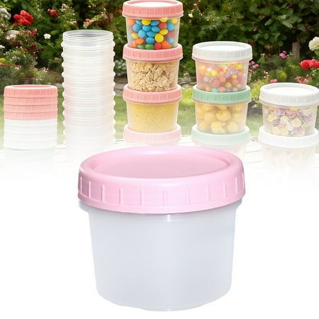 Plastic Containers with Lids Food Storage Containers Reusable Dishwasher Freezer Safe Airtight Microwave & Dishwasher Safe 160ml Pink