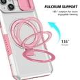 thumbnail image 2 of Allytech Magnetic Case for iPhone 13 with Lens Slide Cover, [Non-Slip] [Military Grade Protection] Slim Shockproof Ring Stand Case Support Wireless Charging, Pink+White, 2 of 10