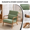 thumbnail image 7 of Mid Century Modern Accent Chair, Arm Chair Living Room Chairs with Lumbar Pillow Upholstered Lounge Reading Chair with Solid Wood Frame &Cat-Scratch Leather  for Living Room  (Aqua Green), 7 of 7