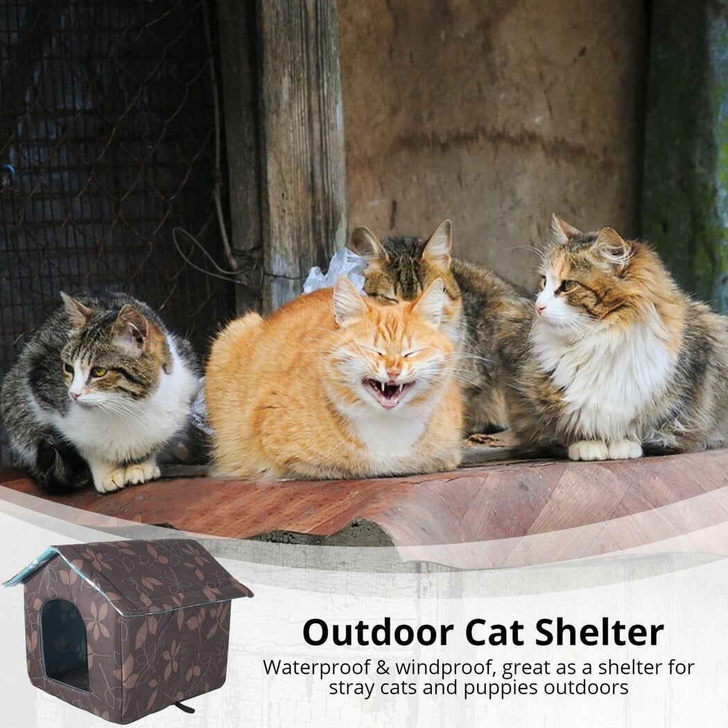 Outdoor waterproof heated cat house top
