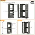 thumbnail image 3 of Homieasy 58"-152" Freestanding Closet System, Wardrobe Organizer with Drawers & Shelves, Corner Storage Unit for Bedroom/Living Room, DIY Customizable, 2-Pack in Gray Oak, 3 of 5