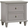 thumbnail image 3 of Chelsea Lane Elise 2-Drawer Nightstand End Table, Frost Gray, 3 of 5