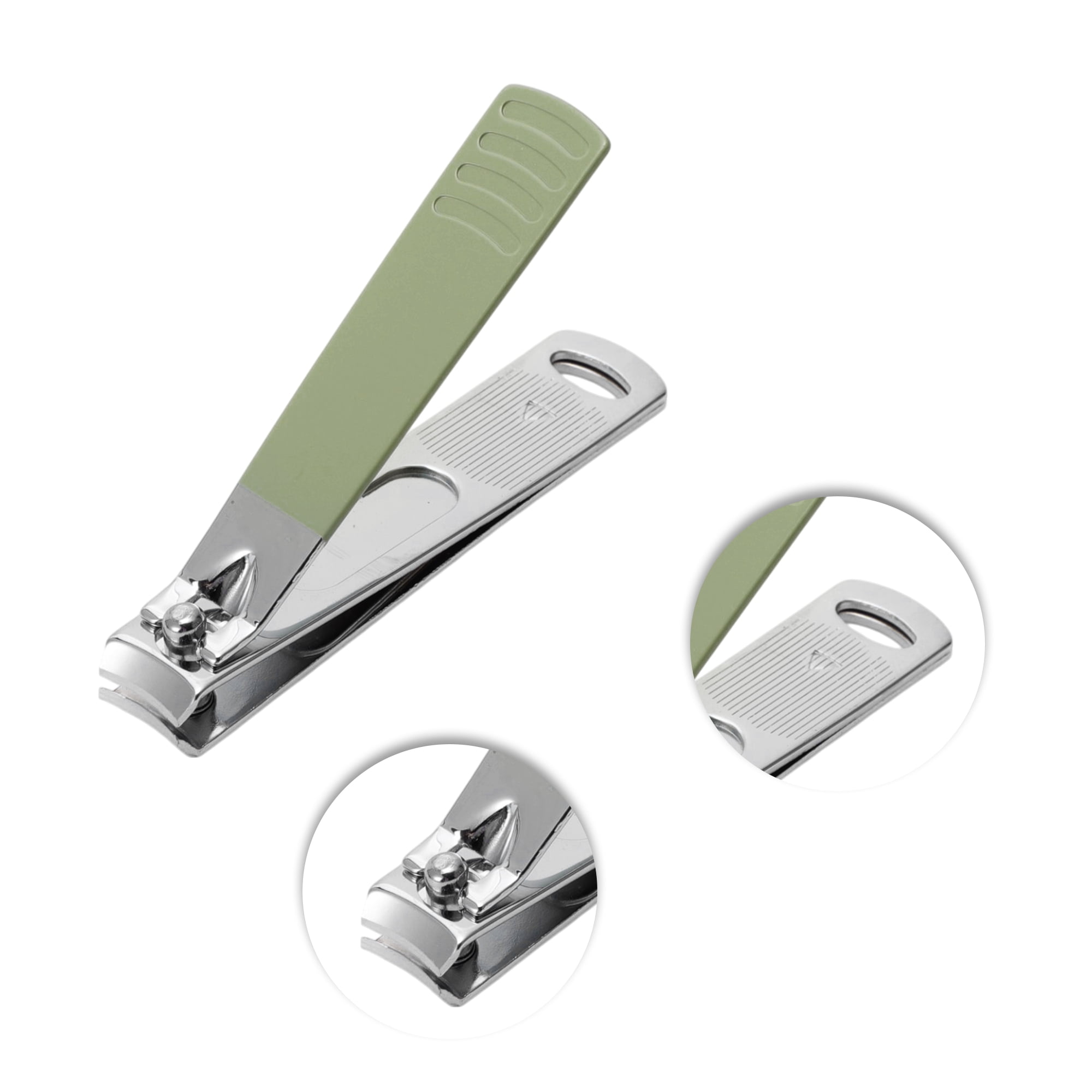 Unique Bargains Round Tail Nail Clippers Set 4 Pcs Dark Green