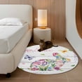 thumbnail image 2 of Round Rug 4Ft Washable Non-Slip, Easter Bunny Circle Area Rugs for Living Room Bedroom, Spring Flower Daisy Tulips Farmhouse Wood Plank Indoor Floor Mats Carpet Runner for Home Decor Aesthetic, 2 of 8