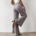 thumbnail image 5 of Straight Wide Leg Dress Pants for Women High Elastic Waist Business Casual Work Office Summer Trousers with Pockets, 5 of 5