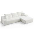 thumbnail image 2 of Ebello 108" L-Shaped Sectional Sofa, 3-Seat Modular Couch with Memory Foam, Removable Cushions and Throw Pillows for Living Room, Beige, 2 of 10