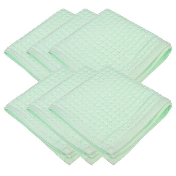 HONMEET Bathroom Towels Waffle Blue 6Pcs Absorbent Hand Towel