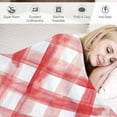 thumbnail image 4 of Plaid Red and White Flannel Fleece Throw Blanket Soft Blanket for Couch,Cozy,Warm,Lightweight,50x60 Inches, 4 of 6