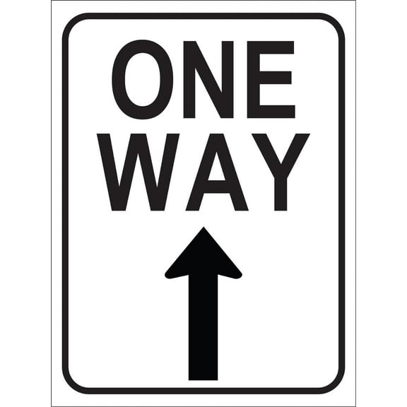 8 x 12 in Metal Tin Sign - One Way Right Arrow Up Sign Metal Tin Sign 8x12 Inches