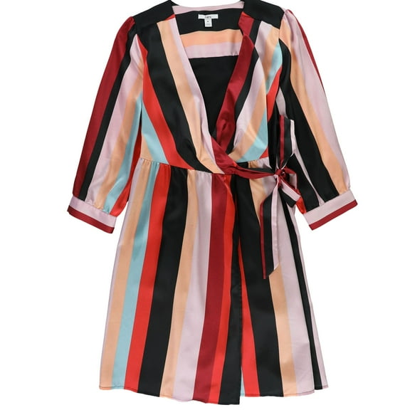 Bar Iii Womens Striped Wrap Dress