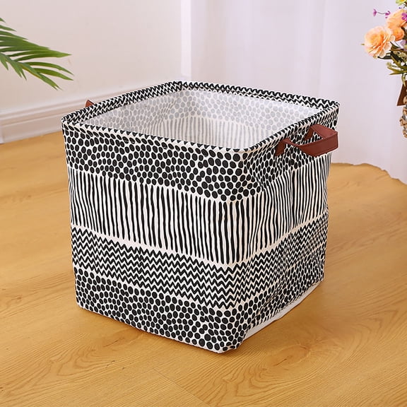 Tuvgenk 12.6*12.6*12.6in Dirty Laundry Basket Folding Handles Gray Storage Basket Bedroom Carry Cloth Storage Bin