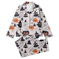 thumbnail image 6 of SJLDQY Halloween Pajamas for Girl Set Button Down Long Sleeve Shirts Pants 2 Piece Pj Set Fall Winter Sleepwear Cozy Soft Loungewear, 6 of 7