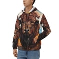thumbnail image 3 of Honeii Oil Painting Style Iceberg Yak Print Hoodies for Men, Pullover & Full Zip, Breathable Zip up Hoodie, Sweatshirt-Medium, 3 of 5