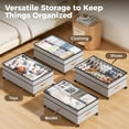 thumbnail image 4 of YOUPINS XXXL 100L Under Bed Storage with Wheels,2 Pack Under Bed Storage Containers,Storage Bins with Lids for Clothes Shoes Blankets,Gray, 4 of 8
