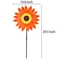 thumbnail image 3 of Gustave Sunflower Wind Spinners Garden Windmills Flower Pinwheels with Stake Kids Outdoor Toys for Yard Art Decoration Garden Ornament - Orange, 3 of 10