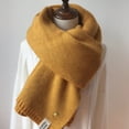 thumbnail image 3 of Guardurnaity Bufanda de mujer Color sólido hilo tejido hombro cuello envolturas chal ropa cálida decoración moda plegable viaje Ropa, zapatos y accesorios Miscelánea Amarillo, 3 of 6