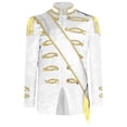 thumbnail image 3 of Aislor Kids Drummer Jacket Royal Embroidered Tassel Shoulder Zip Up Neck with Cross Belt White 6, 3 of 7