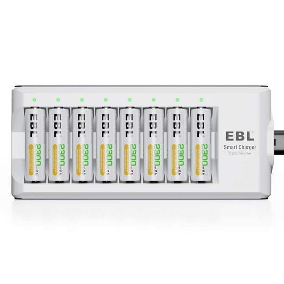 EBL Rechargeable AA Batteries 2300mAh Long Lasting Battery (8 Counts) with Battery Charger for AA AAA Batteries