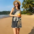 thumbnail image 5 of Japuie Graceful Snow Leopard Print Summer Dresses for Women,Women's Sleeveless Dress,Beach Tshirt Tank Sundresses,Women's Summer Tank Midi Dress with Pockets,Tank Loose Sundress-Large, 5 of 6