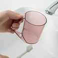 thumbnail image 5 of Inverted Drain Mouthwash Cup with Toothbrush Holders | Couple & Student Drinking & Brushing Cup | Household Bathroom Organizer | Pink Green Clear Colors, 5 of 6