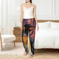 thumbnail image 4 of Cauagu Abstract Pattern Penguin Pajama Pants for Women Loose Fit Wide Leg Trouser Pants Casual Elastic Waist Drawstring Lounge Pants, 4 of 6
