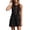 A37-Black, variant on Women's Sleeveless Mini Dress Round Neck Contrast Trim Henley Button Front with Pockets Casual Shift Dresses