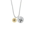 thumbnail image 2 of Delight Jewelry Goldtone Disc 1/2'' Initial - e - Silvertone Script Initial Disc - H - Charm Necklace, 20"+3", 2 of 4