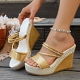 thumbnail image 2 of DAFEI Thick Soled Toe Wedge Slip Height Increasing Sandals with Cut Out Design Comfortable Women's Sandals, 2 of 7