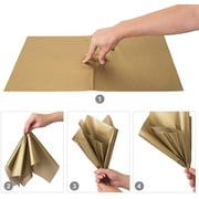 Naler 60 Sheets Metallic Gold Tissue Paper Bulk,15 x 20 Gift Wrapping Tissue for Party Packaging