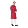 thumbnail image 2 of TRILOKI Mens Pathani Kurta Pajama Set Cotton Ethnic Traditional Wear, 2 of 6