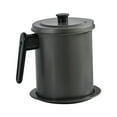 thumbnail image 2 of Hogar y cocina, Recipiente para grasa de cocina con colador, Colador de aceite de 1,4 l con colador de malla fina, Aceitera de acero inoxidable con tapas y asa de fácil agarre Aceitera de acero inoxid, 2 of 9