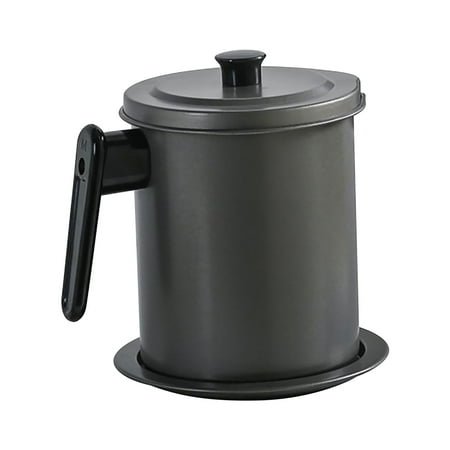

Buodes Grease Container With Strainer 1.4L Oil Strainer With Fine Mesh Strainer Stainless Steel Oiler With Lids And Easy-Grip Handle