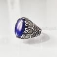 thumbnail image 2 of Lapis Lazuli Mans Ring, Natural Afghani Lapis Lazuli, Silver Jewelry, 925 Silver Ring, Birthday Gift, Heavy Mens Ring, Arabic Design, Ottoman Style Ring, Christmas, Turkey Mens Signet Ring, 2 of 7