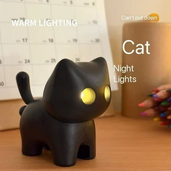 Fwttom Veilleuse Porte-Clés Mignon Boule à Pression Pendentif Lumineux Mini Portable Cool Kitties Lampes de Poche