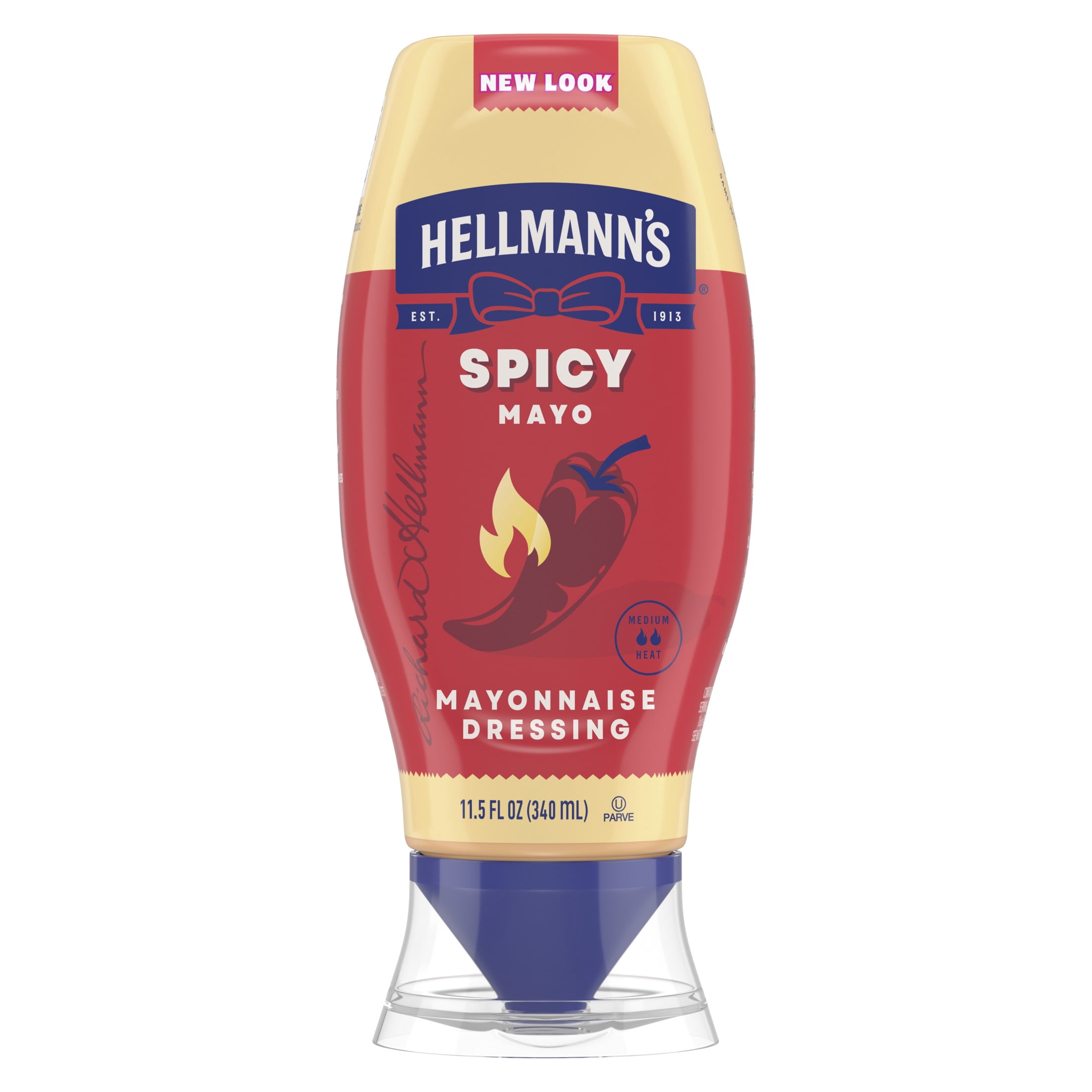 (3 pack) Hellmann's Spicy Chili Pepper Mayonnaise, Dressing Condiments, 11.5 fl oz Squeeze Bottle
