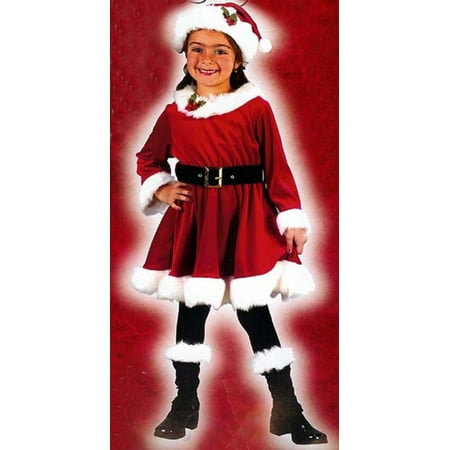 Little Miss Santa 4-Piece Girl's Christmas Costume Size 24 Months - 2T #7568