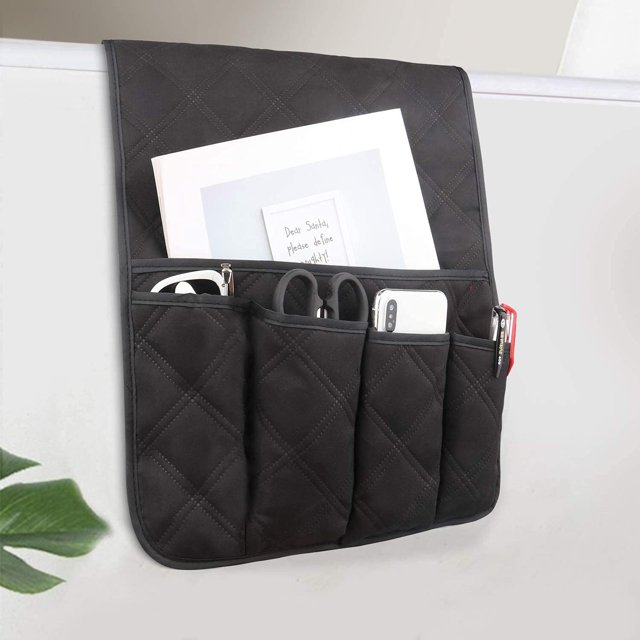 1 reposabrazos de sofá negro, bolsillos de escritorio, bolsas colgantes para asiento, bolsas de noche perezosas, bolsas de almacenamiento creativas, bolsas de supermercado con control remoto para periódicos oso de fresa Electrónica