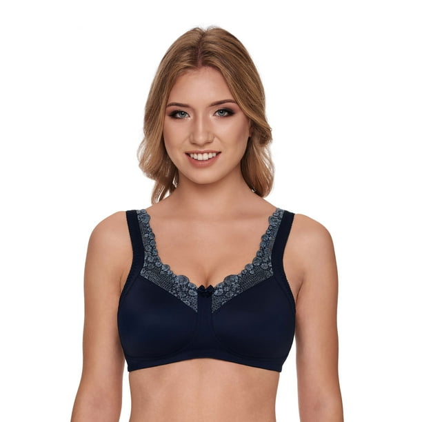 Susa 9850-329 Care Twilight Blue Floral Lace Non-Wired Mastectomy Soft Bra  38B 