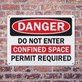 thumbnail image 4 of (2 Pack) Do Not Enter Confined Space Permit Required OSHA Danger Sign 24 Inch X 18 Inch Plastic Sign, Weather Resistant, UV Protected for Workplace, Business, and Construction Site,, 4 of 8