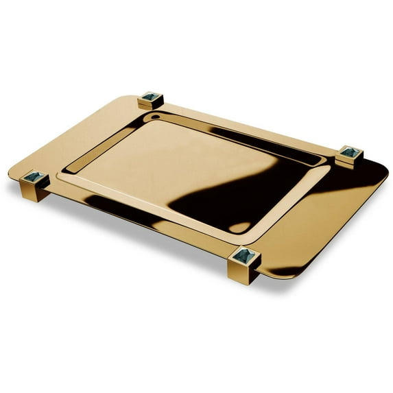 Moonlight Square Gold Bathroom Tray With Swarovski Crystals