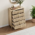 thumbnail image 7 of EastVita Fluted Dresser for Bedroom 43 Tall Storage Organizer Cabinet Living Room Hallway Entryway Natural, 7 of 7