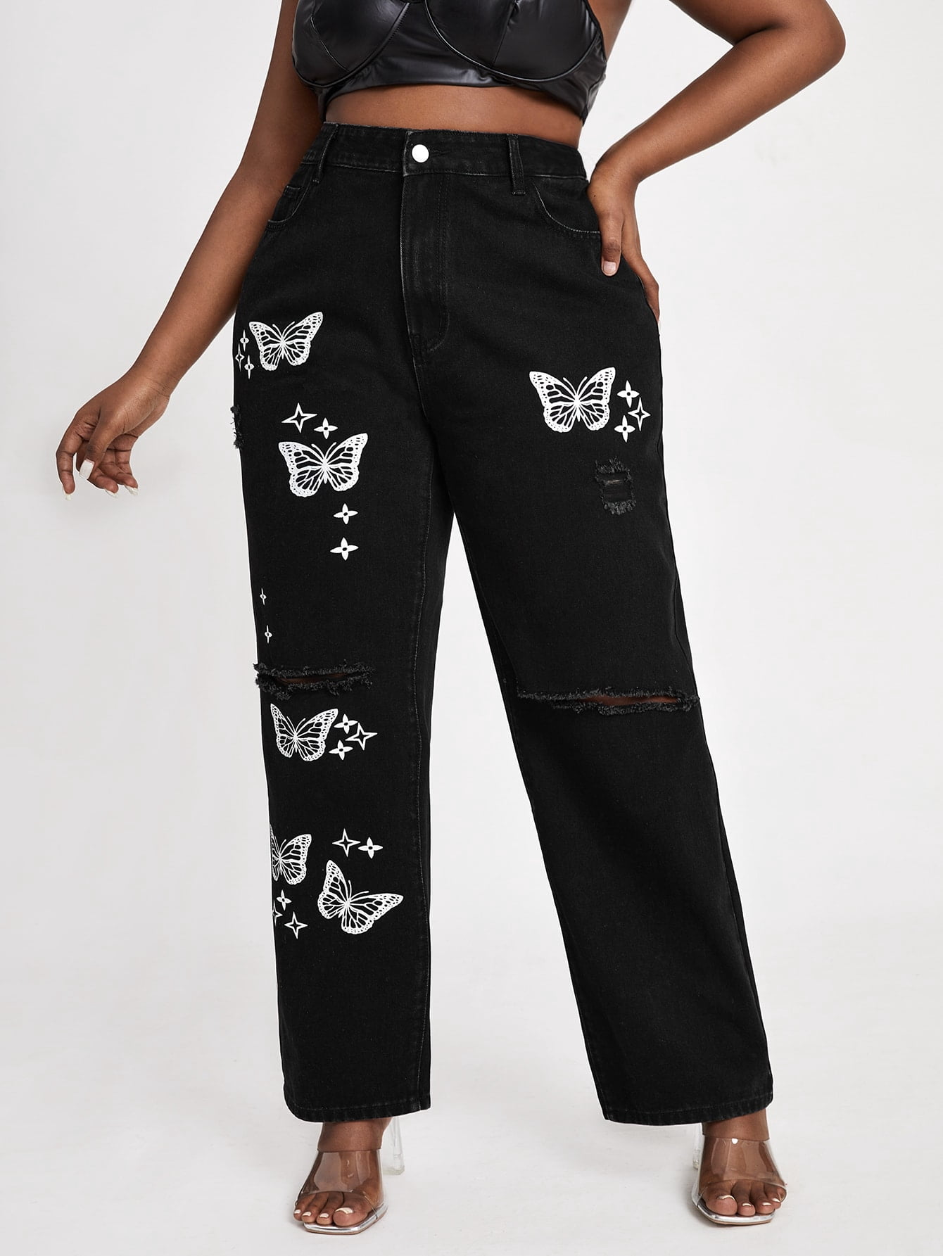 Women's Plus High Waist Butterfly 