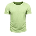thumbnail image 4 of FINALGANG Mens Scoop Neck Short Sleeve Tee Soft Stretchy Relaxed Fit Plain Solid Color Everyday Basic Casual Top Cozy TShirts Green XXL, 4 of 7