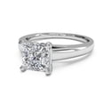 thumbnail image 2 of Princess Cut Moissanite Diamond Ring 18K White Gold Plated , Sterling Silver Ring Diamond Moissanite Ring Stacking Ring Simple Ring Anniversary Ring, 2 of 6