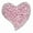Pink, variant on Love Heart Pink, Austrian Crystal Love Brooch Pin, Silvery Tone