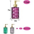 thumbnail image 6 of Soap Dispenser, 11oz Colorful Glass Bottle Jar w/ Plastic Pumps for Refillable Wash Hand Liquid, Essential Oils, Lotions, Liquid Soaps, Ideal for Bathroom & Kitchen Countertop-Purple, 6 of 6