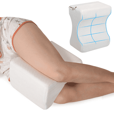 Onekawa Memory Foam Knee Pillow,Leg Pillow for Side Sleeping,Relief Sciatica, Knee, Back, Leg & Hip Pain,with Washable Cover,White